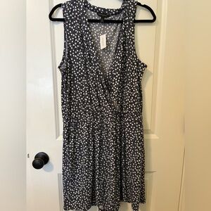 Banana Republic NWT polka dot romper shorts XL Tall Navy